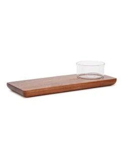 Buy ⌛ Salt&Pepper Provedore 35cm Rectangle Paddle and Glass Bowl Natural ✔️