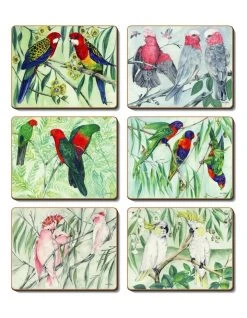Wholesale ⭐ Cinnamon Australian Parrots set of 6 Placemats ⭐