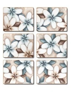 Best reviews of ⌛ Cinnamon Ocean Frangipani Set of 6 Coasters 🧨