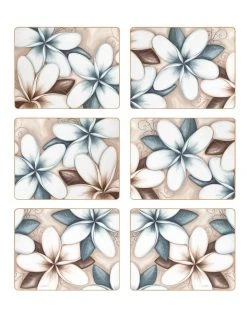 Best Pirce 👏 Cinnamon Ocean Frangipani Placemats Set of 6 🎉