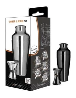 Buy 🎁 Uber Bar Tools Shaker & Jigger Set Platinum Black 🤩