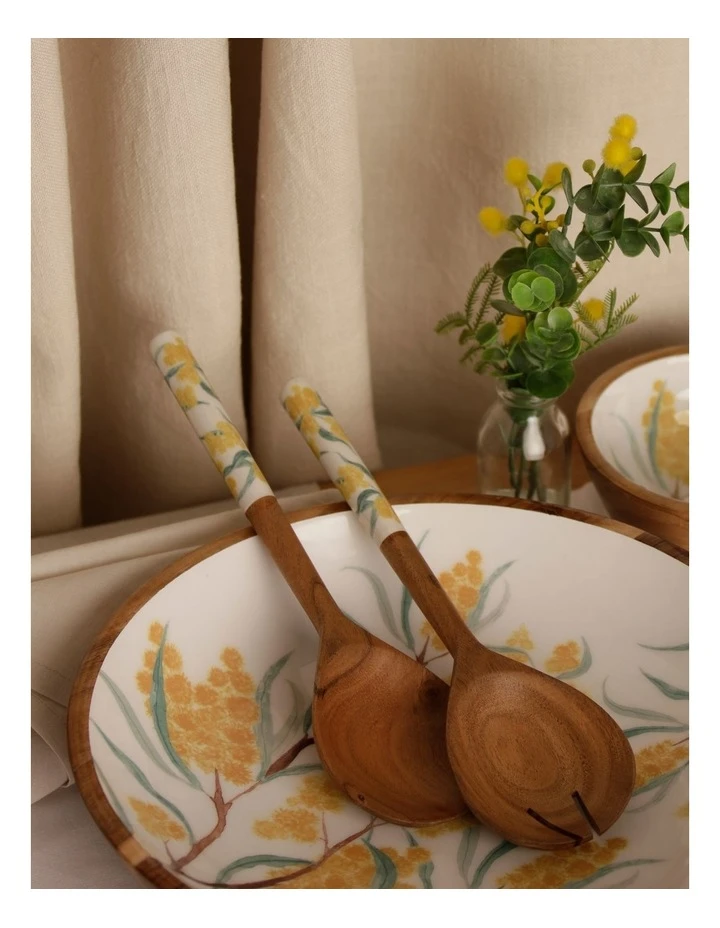 Top 10 ❤️ Australian House & Garden ☀️ Summer Wattle Salad Server Set 2 🤩 2 Top 10 ❤️ Australian House & Garden ☀️ Summer Wattle Salad Server Set 2 🤩 - Image 2