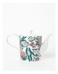 Budget ⭐ Heritage Australian Floral Teapot with Strainer White 🔥