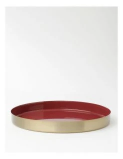 Budget ❤️ Heritage Heirloom Aura Round Serving Tray Red 🎉