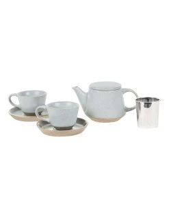 Best Sale ✨ Robert Gordon Ritual Collection Tea Set - Matt Grey Blue with raw speckled clay ✔️