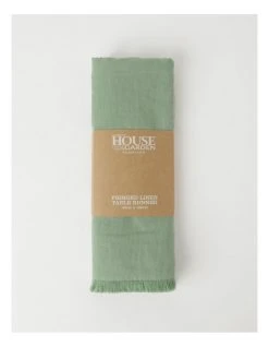Promo 😍 Australian House & Garden Fringed Linen Table Runner - Eucalyptus ❤️ -Savor Home Store 830028610 3 720x928