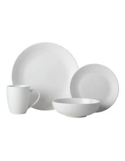 Cheapest 💯 Casa Domani Corallo Coupe Dinner Set 16pc White Gift Boxed 😍