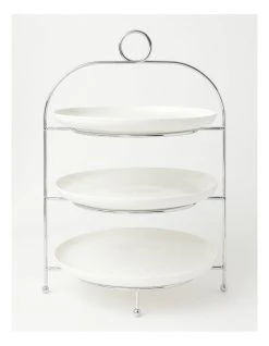 Brand new 👍 Heritage Tea Party Serving Stand Set Of 3 Round Plates 😍