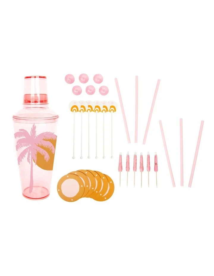 Cheap ❤️ Sunnylife Cocktail Essentials Kit Desert Palms - Powder Pink 😀 2 Cheap ❤️ Sunnylife Cocktail Essentials Kit Desert Palms - Powder Pink 😀 - Image 2