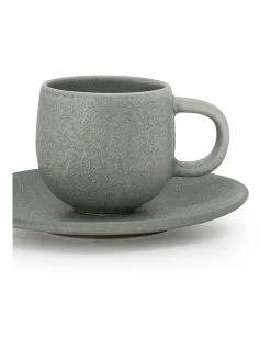 Flash Sale ⌛ Salt&Pepper Hue Espresso Cup & Saucer - 85ml - Leaf ⭐ -Savor Home Store 848592550 2 720x928