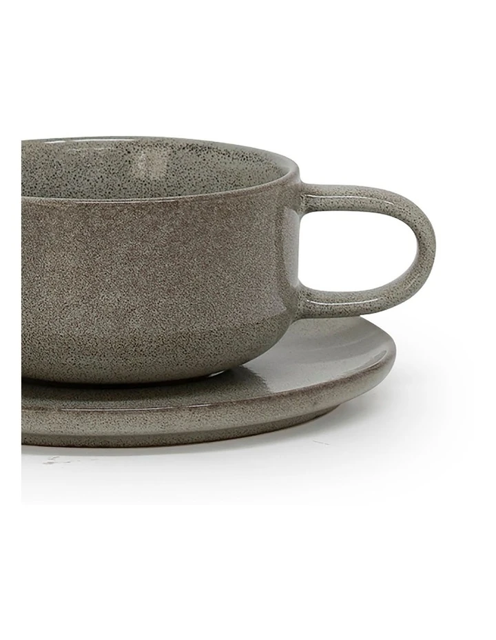 Promo 🥰 Salt&Pepper Relic Tea Cup & Saucer Set - 260ml - Moss ✨ 2 Promo 🥰 Salt&Pepper Relic Tea Cup & Saucer Set - 260ml - Moss ✨ - Image 2