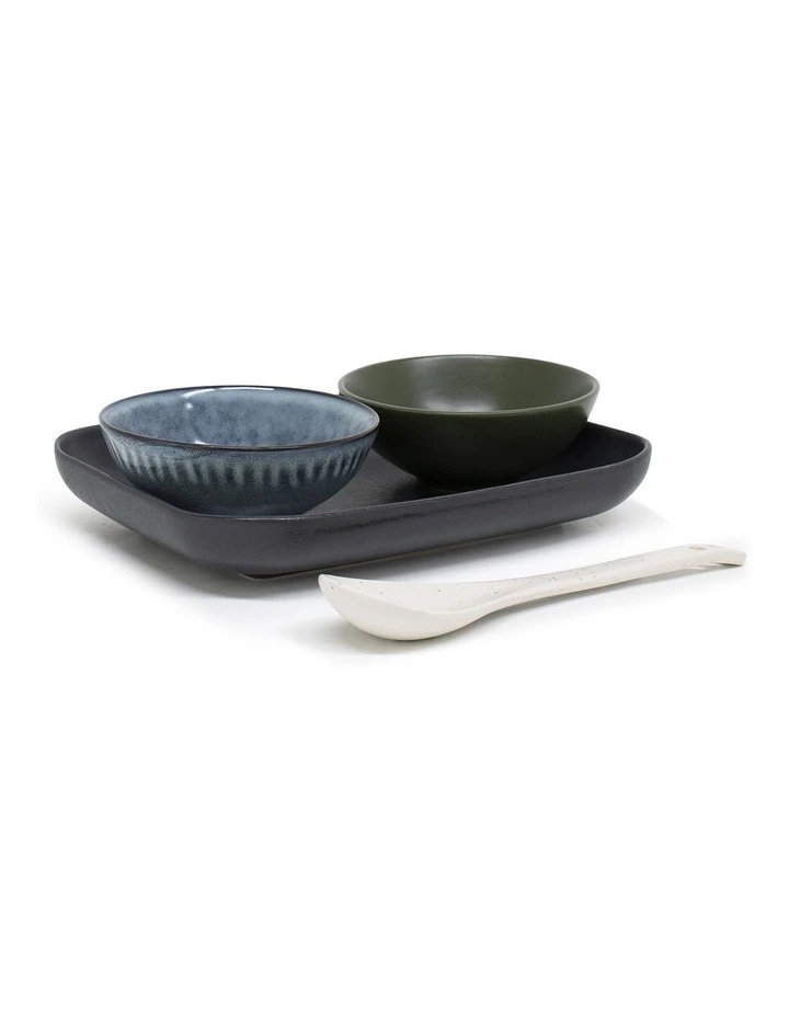 Coupon 👍 Salt&Pepper Osaka 4 Piece Set 20cm Dish 2x10cm Bowl And Spoon - Black 🔔 2 Coupon 👍 Salt&Pepper Osaka 4 Piece Set 20cm Dish 2x10cm Bowl And Spoon - Black 🔔 - Image 2