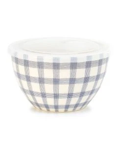 Best Sale ⭐ Salt&Pepper Lunch2Go 15cm Bowl With Lid Blue Gingham 🥰