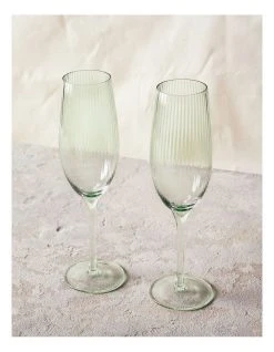 Brand new ⭐ Salt&Pepper Amana Flute - 280ml - Set of 4 - Sage ✨ -Savor Home Store 848611360 2 720x928