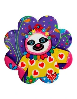 Deals ❤️ Maxwell & Williams Donna Sharam Rainbow Jungle Ceramic Flower Coaster 10cm Slow Walker 🔔