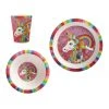 Best Pirce ⭐ Maxwell & Williams Donna Sharam Rainbow Jungle Children's Bamboo Rainbow Unicorn 3pc Dinner Set Gift Boxed 💯