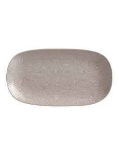 New 😍 Maxwell & Williams Dune Oblong Platter 33x18cm Taupe Gift Boxed ✨