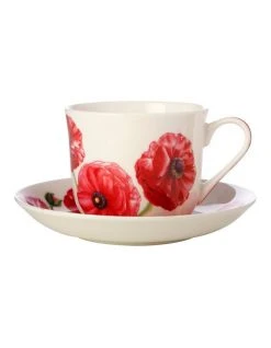 Budget ⭐ Maxwell & Williams Katherine Castle Floriade Breakfast Cup & Saucer 480ML Ranunculus Gift Boxed ⭐