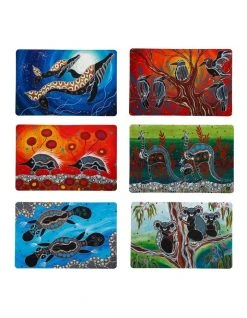 Promo ✔️ Maxwell & Williams Melanie Hava Journeys Reversible Placemat 43.5x28.5cm 6pc Gift Pack 🔔