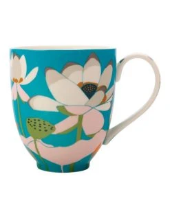 Brand new 🥰 Maxwell & Williams Royal Botanic Gardens Lotus Mug 350ML Aqua Gift Boxed ⌛