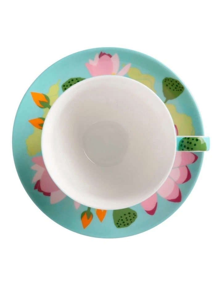 Best deal ❤️ Maxwell & Williams Royal Botanic Gardens Lotus Cup & Saucer 240ML Mint Gift Boxed 🤩 2 Best deal ❤️ Maxwell & Williams Royal Botanic Gardens Lotus Cup & Saucer 240ML Mint Gift Boxed 🤩 - Image 2