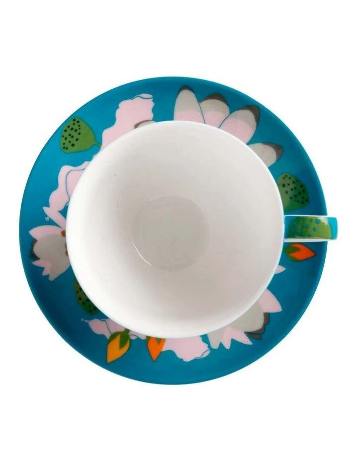 Best deal ✨ Maxwell & Williams Royal Botanic Gardens Lotus Cup & Saucer 240ML Aqua Gift Boxed ✔️ 2 Best deal ✨ Maxwell & Williams Royal Botanic Gardens Lotus Cup & Saucer 240ML Aqua Gift Boxed ✔️ - Image 2