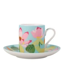 Best Pirce ๐ฅฐ Maxwell & Williams Royal Botanic Gardens Lotus Demi Cup & Saucer 100ML Mint Gift Boxed ๐