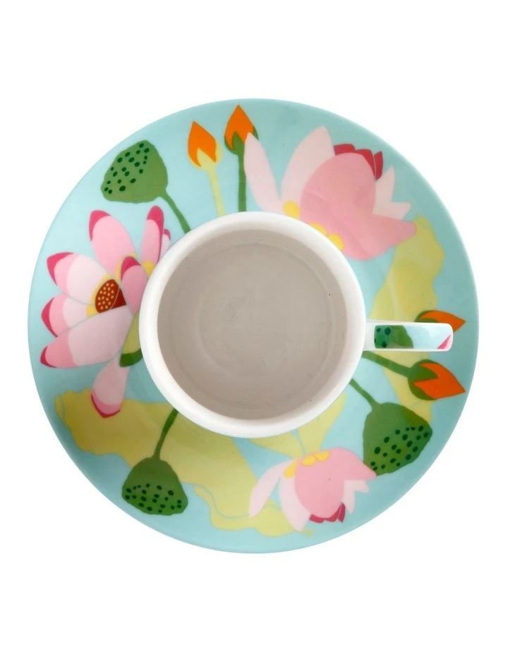 Best Pirce 🥰 Maxwell & Williams Royal Botanic Gardens Lotus Demi Cup & Saucer 100ML Mint Gift Boxed 🎁 2 Best Pirce 🥰 Maxwell & Williams Royal Botanic Gardens Lotus Demi Cup & Saucer 100ML Mint Gift Boxed 🎁 - Image 2