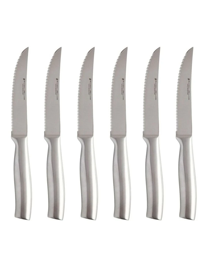 Cheap ❤️ Maxwell & Williams Stanton Steak Knife Set 6pc Stainless Steel Boxed ⭐ 1 Cheap ❤️ Maxwell & Williams Stanton Steak Knife Set 6pc Stainless Steel Boxed ⭐