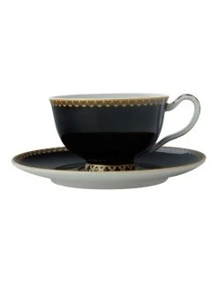 Budget 🎁 Maxwell & Williams Teas & C's Classic Footed Cup & Saucer 200ML Black Gift Boxed ⭐