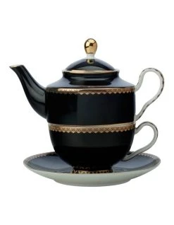 New ⭐ Maxwell & Williams Teas & C's Classic Tea For One With Infuser 380ML Black Gift Boxed 🌟