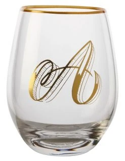 Brand new ❤️ Maxwell & Williams The Letterettes Stemless Glass 500ML "A" Boxed ⌛