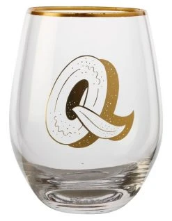Wholesale 🌟 Maxwell & Williams The Letterettes Stemless Glass 500ML "Q" Boxed ❤️