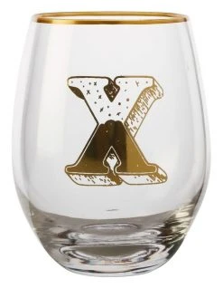 Promo 🔥 Maxwell & Williams The Letterettes Stemless Glass 500ML "X" Boxed 👏