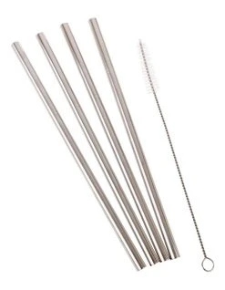 Best reviews of 👏 Appetito Stainless Steel Straight Smoothie Straws Set 4 With Brush ⌛