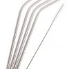Brand new ✔️ Appetito Stainless Steel Bent Drinking Straws Set 4 with Brush 🧨