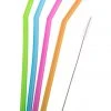 Hot Sale 🎁 Appetito Silicone Bent Drinking Straws Set Of 4 With Brush ✨