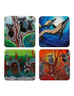 Brand new ⌛ Maxwell & Williams Melanie Hava Journeys Cork Back Coaster Set Of 4 Assorted Boxed ⌛
