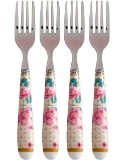 Discount 😍 Maxwell & Williams Teas & C's Silk Road Cake Fork Set 4pc White Boxed 🤩