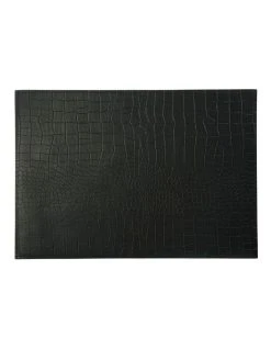 Promo 🔥 Maxwell & Williams Table Accents Leather Look Alligator Placemat 43x30cm In Black 👏
