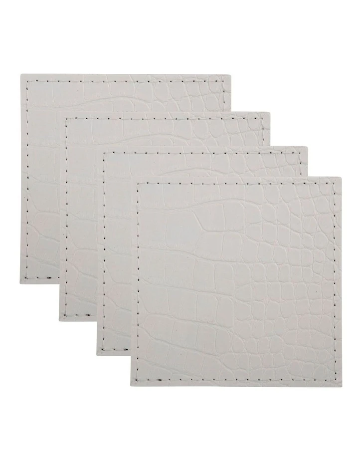 Coupon ✨ Maxwell & Williams Table Accents Leather Look Alligator Coaster Set of 4 In Ecru ✔️ 1 Coupon ✨ Maxwell & Williams Table Accents Leather Look Alligator Coaster Set of 4 In Ecru ✔️