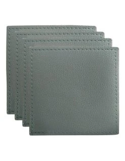 Cheap ✨ Maxwell & Williams Table Accents Leather Look Cowhide Coaster Set Of 4 In Grey ⌛