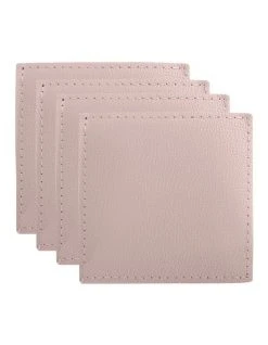 Budget 💯 Maxwell & Williams Table Accents Leather Look Cowhide Coaster Set Of 4 In Salt 👏