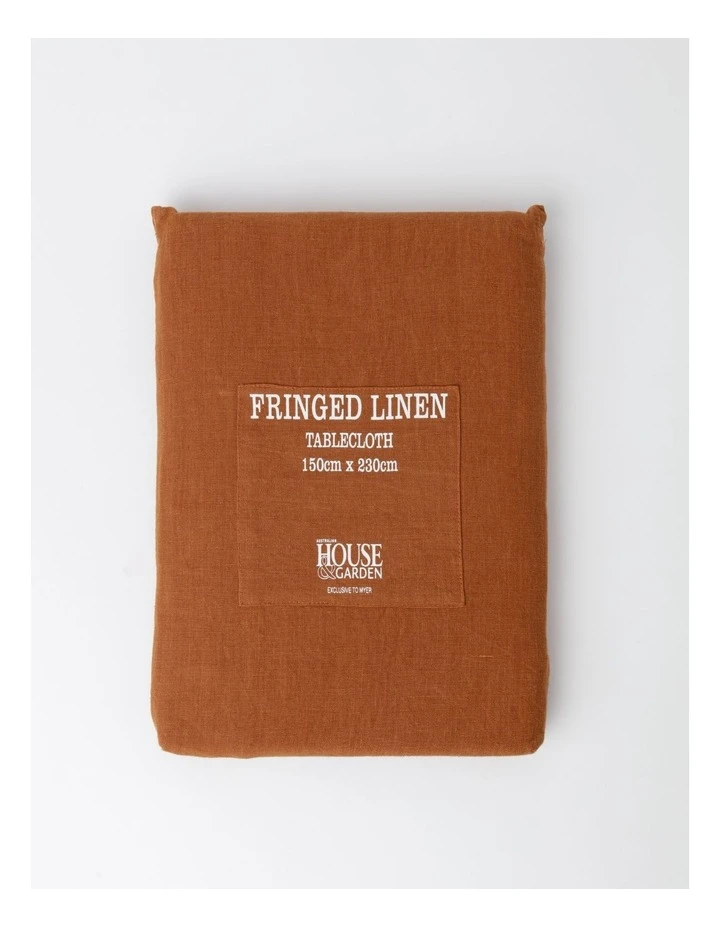 Outlet π Australian House & Garden Fringed Linen Tablecloth Earth β€οΈ 1 Outlet π Australian House & Garden Fringed Linen Tablecloth Earth β€οΈ