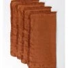 Deals 🎁 Australian House & Garden Fringed Linen Set of 4 Napkin Earth 😀