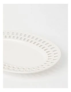 New ✔️ Heritage Lace Carved 30.5cm Oval Platter in White ⭐ -Savor Home Store 866024830 3 720x928