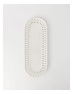 Best Pirce ๐คฉ Heritage Lace Carved 42.9cm Small Rectangular Platter in White ๐ฅ