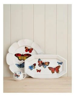 Best deal 🛒 Robert Gordon X Bromley Butterfly Rectangle Platter White 🎁 -Savor Home Store 866610640 3 720x928