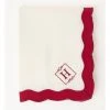 Discount ✔️ Heritage Florence Scalloped Edge Tablecloth in Red and White ✔️