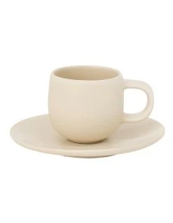 Best Pirce ✨ Salt&Pepper Hue Espresso Cup & Saucer Butter 85ml/12cm Of Set 6 😍